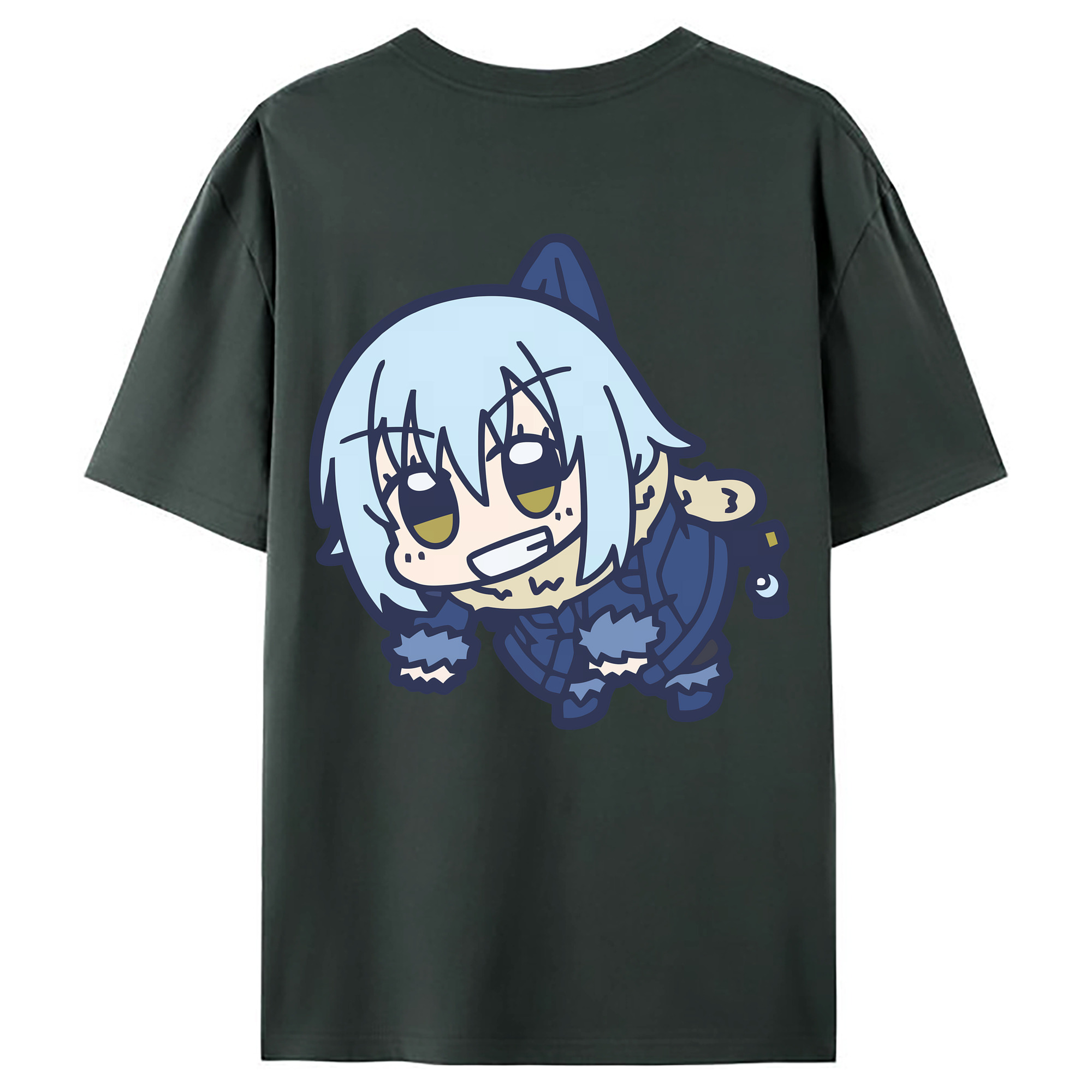 （画像用） 転スラ Regarding Reincarnated to Slime 綿100％ メンズ半袖Tシャツ（バックプリント） 通気性